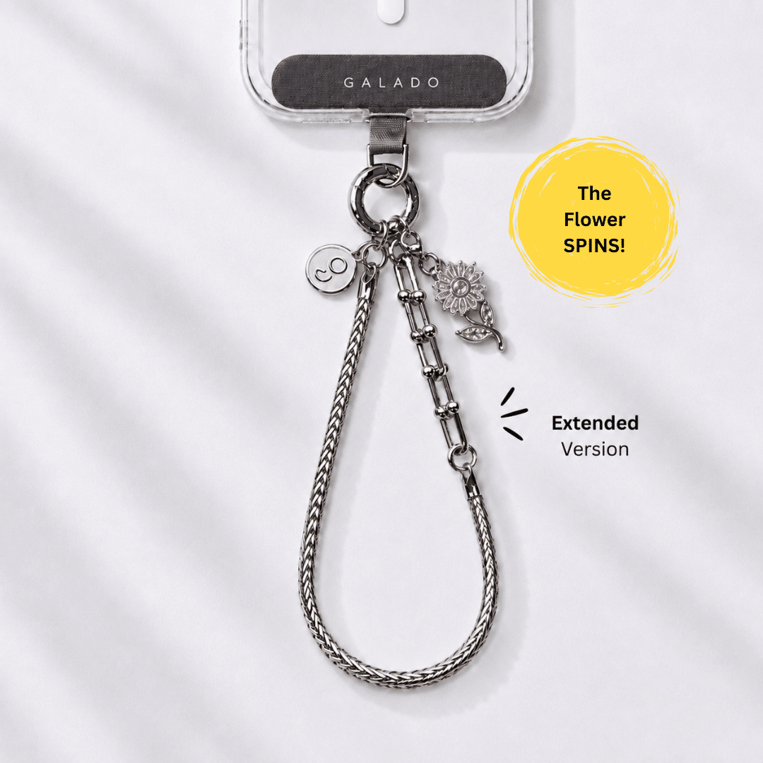 GALADO Stylink Extended metal phone chain, 15cm stainless steel wrist loop