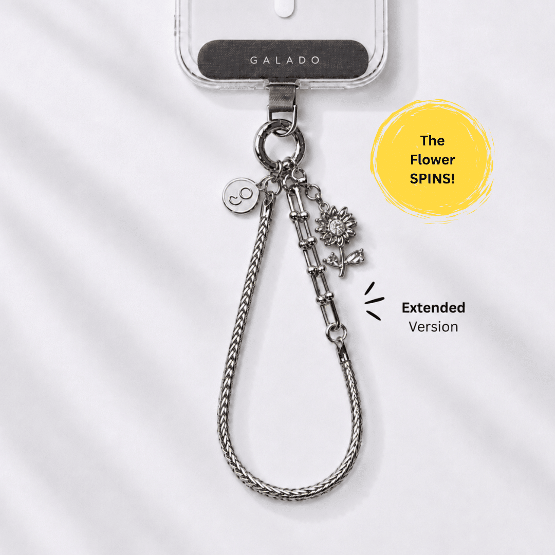 GALADO Stylink Extended metal phone chain, 15cm stainless steel wrist loop