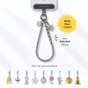 GALADO Stylink Extended metal phone chain, 15cm stainless steel wrist loop with a clip-on charm