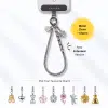 GALADO Stylink Extended metal phone chain, 15cm stainless steel wrist loop with a clip-on charm
