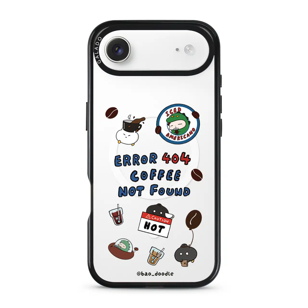 Bao Doodle Coffee 404 not found phone case (view 2)