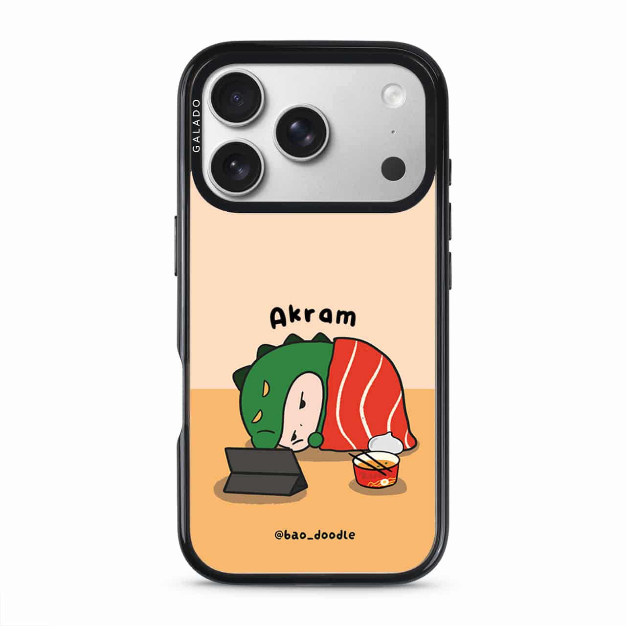 Bao Doodle Comfort Mode phone case on a clear GALADO ProGuard case