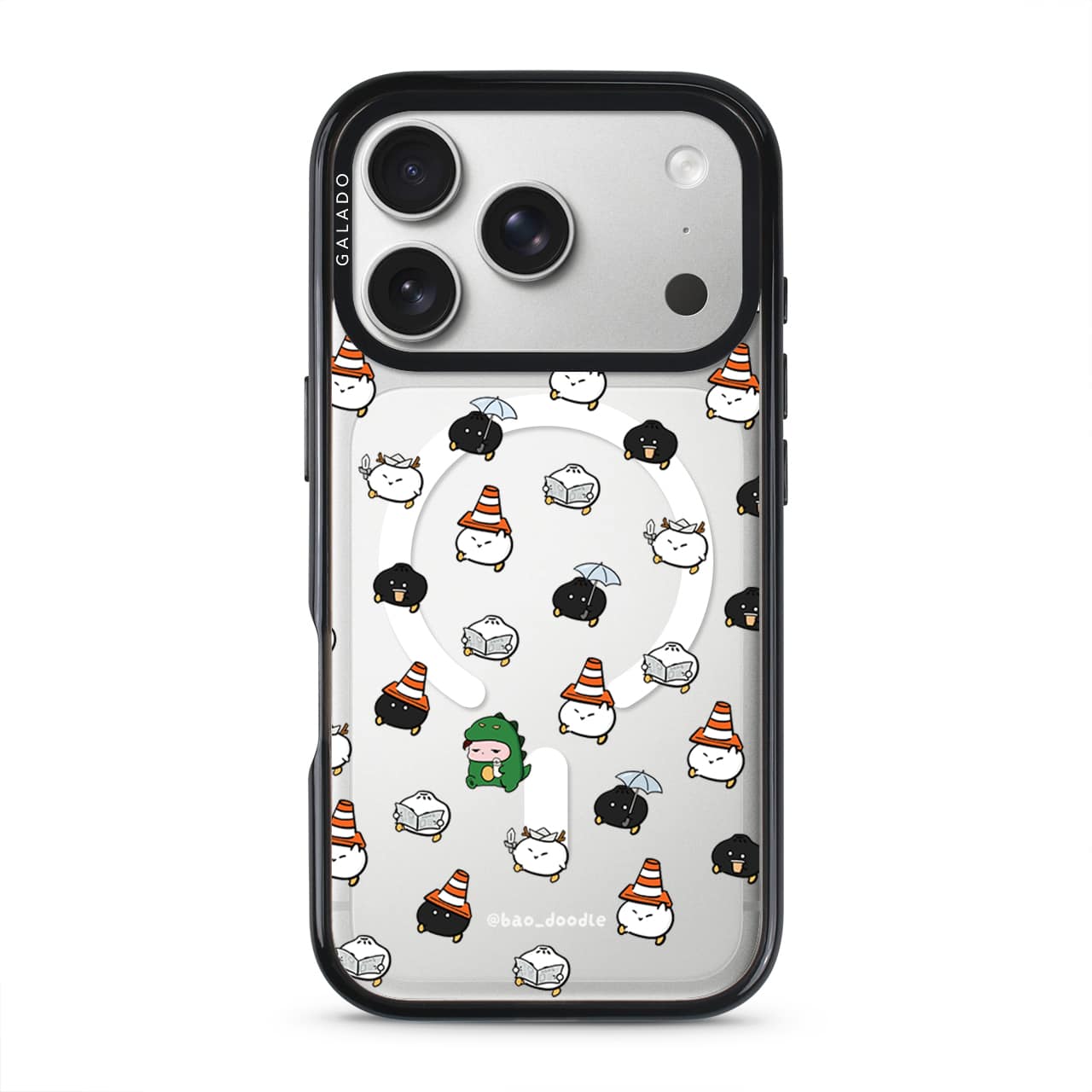 Bao Doodle Crossing Paths phone case on a clear GALADO ProGuard case