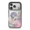 Hydrangeas phone case in black on iPhone 17 Pro