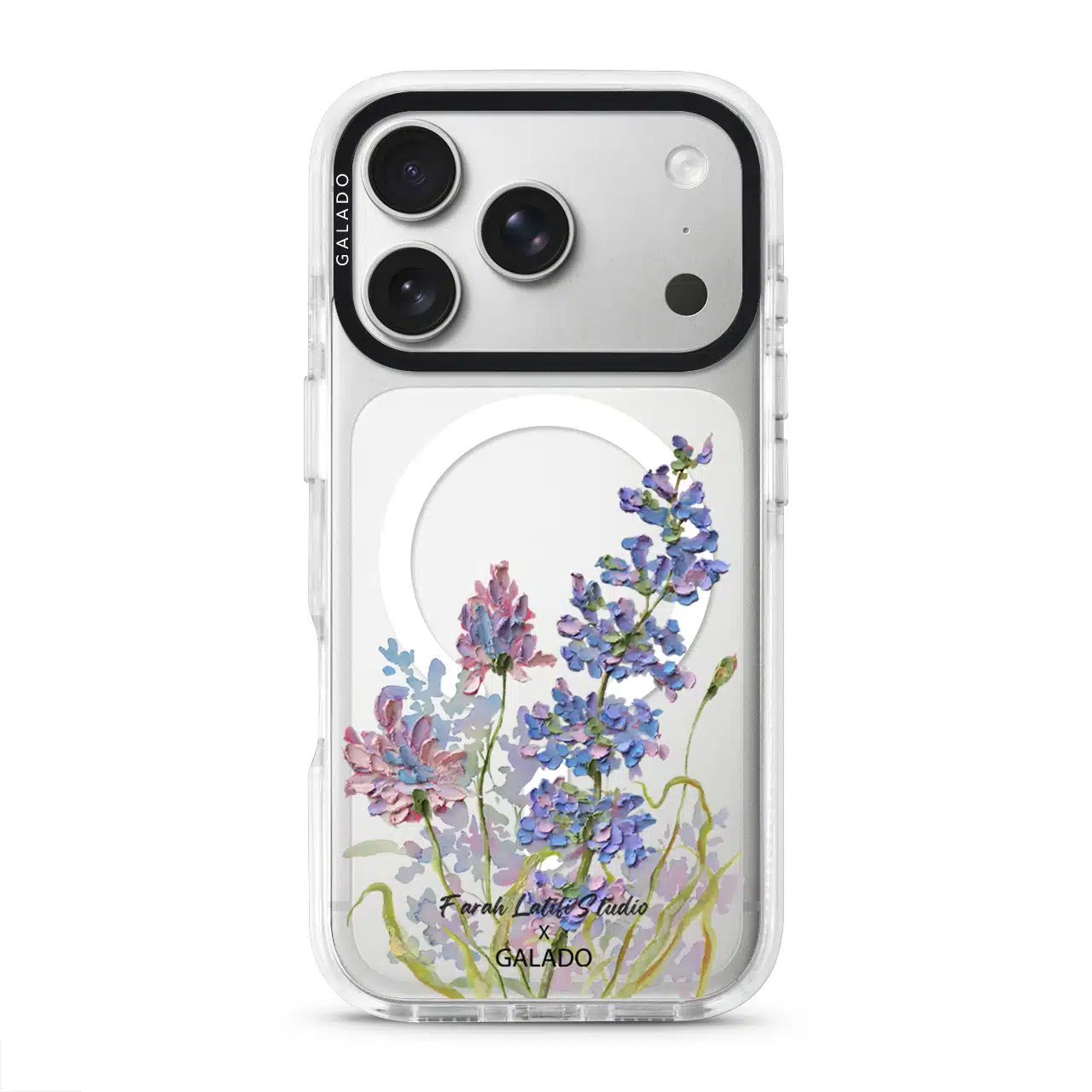 Nature's Canvas clear phone case on iPhone 17 Pro