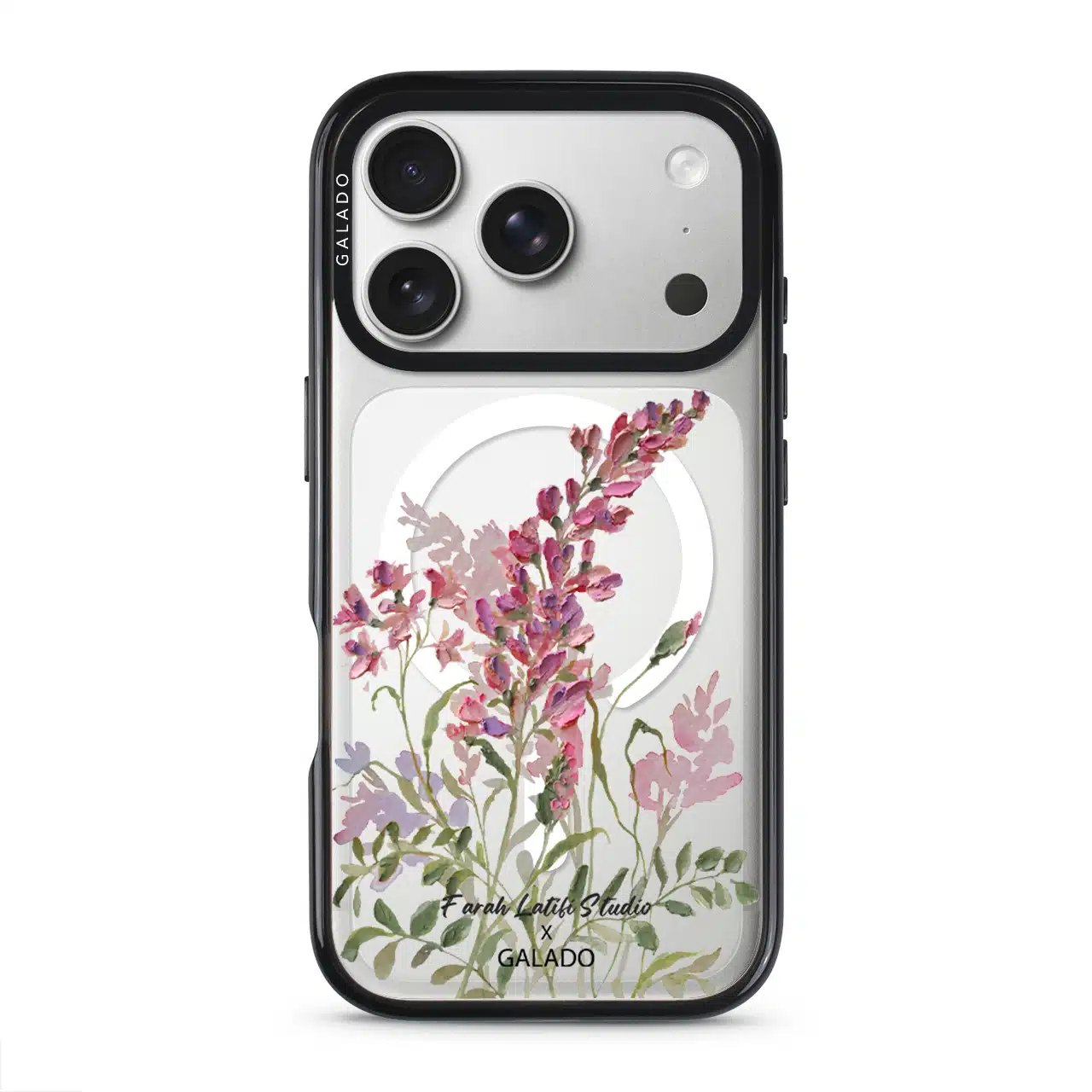 Pink Palette phone case in black on iPhone 17 Pro