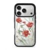 Poppies phone case in black on iPhone 17 Pro