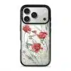 Poppies phone case in black on iPhone 17 Pro