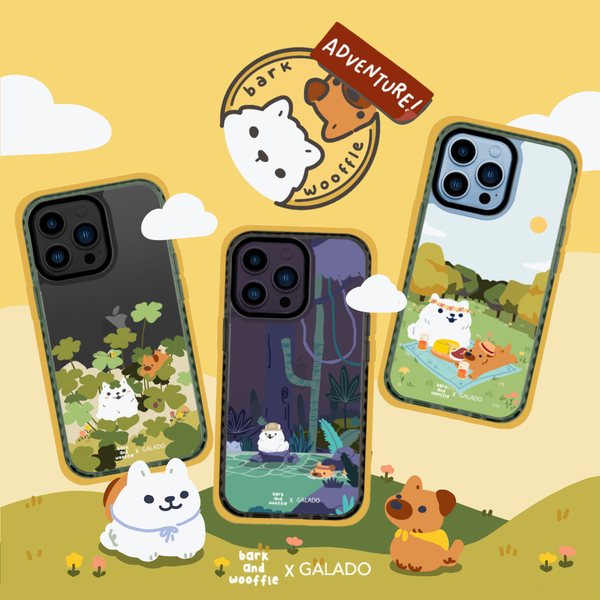 bark and wooffle x GALADO phone case collection