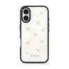 Daisy Daydream phone case, white daisies on a clear case with a personalised script name
