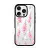 Gladiolus Grace phone case, tall pink gladiolus stems on a clear case with a personalised script name