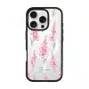 Gladiolus Grace phone case, tall pink gladiolus stems on a clear case with a personalised script name