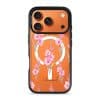 Gladiolus Grace phone case, tall pink gladiolus stems on a clear case with a personalised script name