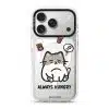 Always Hungry phone case by Millifloof, a tabby cat surrounded by fries and snacks