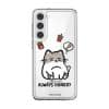 Always Hungry phone case by Millifloof, a tabby cat surrounded by fries and snacks