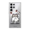 Always Hungry phone case by Millifloof, a tabby cat surrounded by fries and snacks