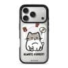 Always Hungry phone case by Millifloof, a tabby cat surrounded by fries and snacks