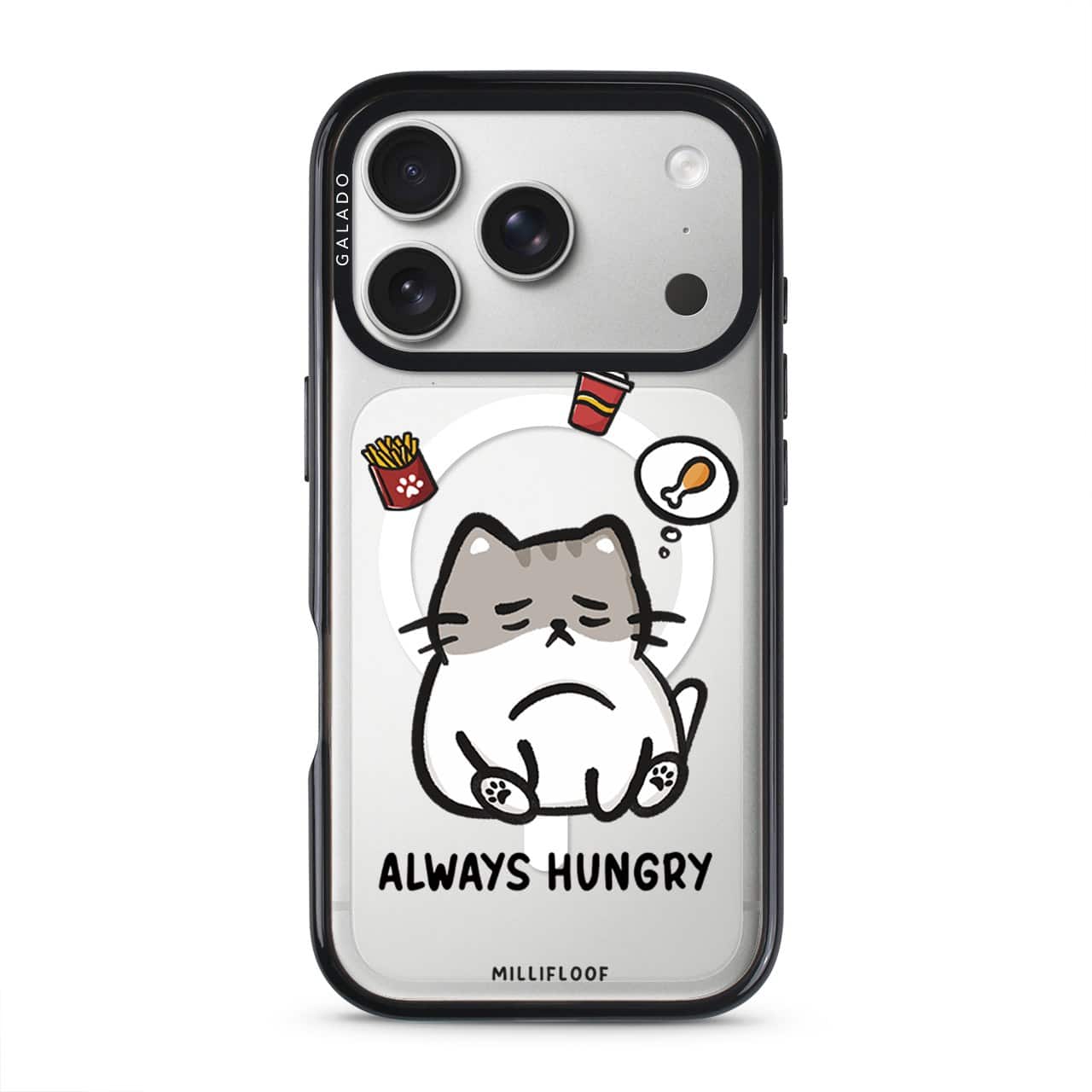 Always Hungry phone case by Millifloof on a clear GALADO ProGuard case