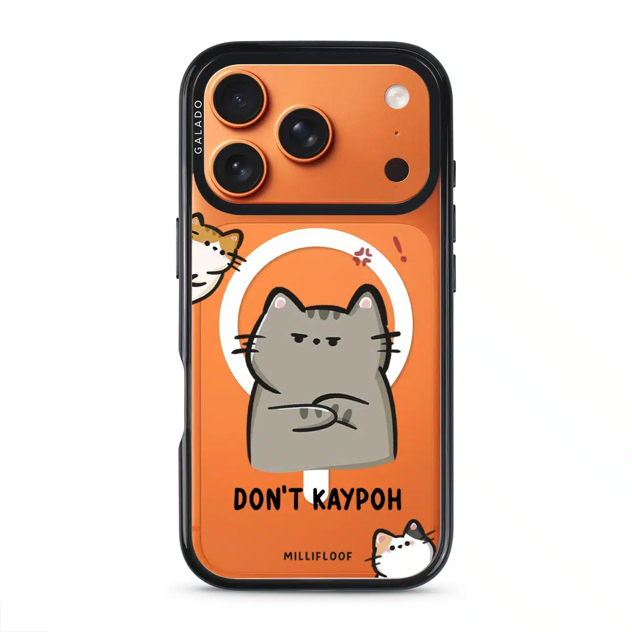 Don't Kaypoh phone case by Millifloof, an annoyed cat with a nosy cat peeking in