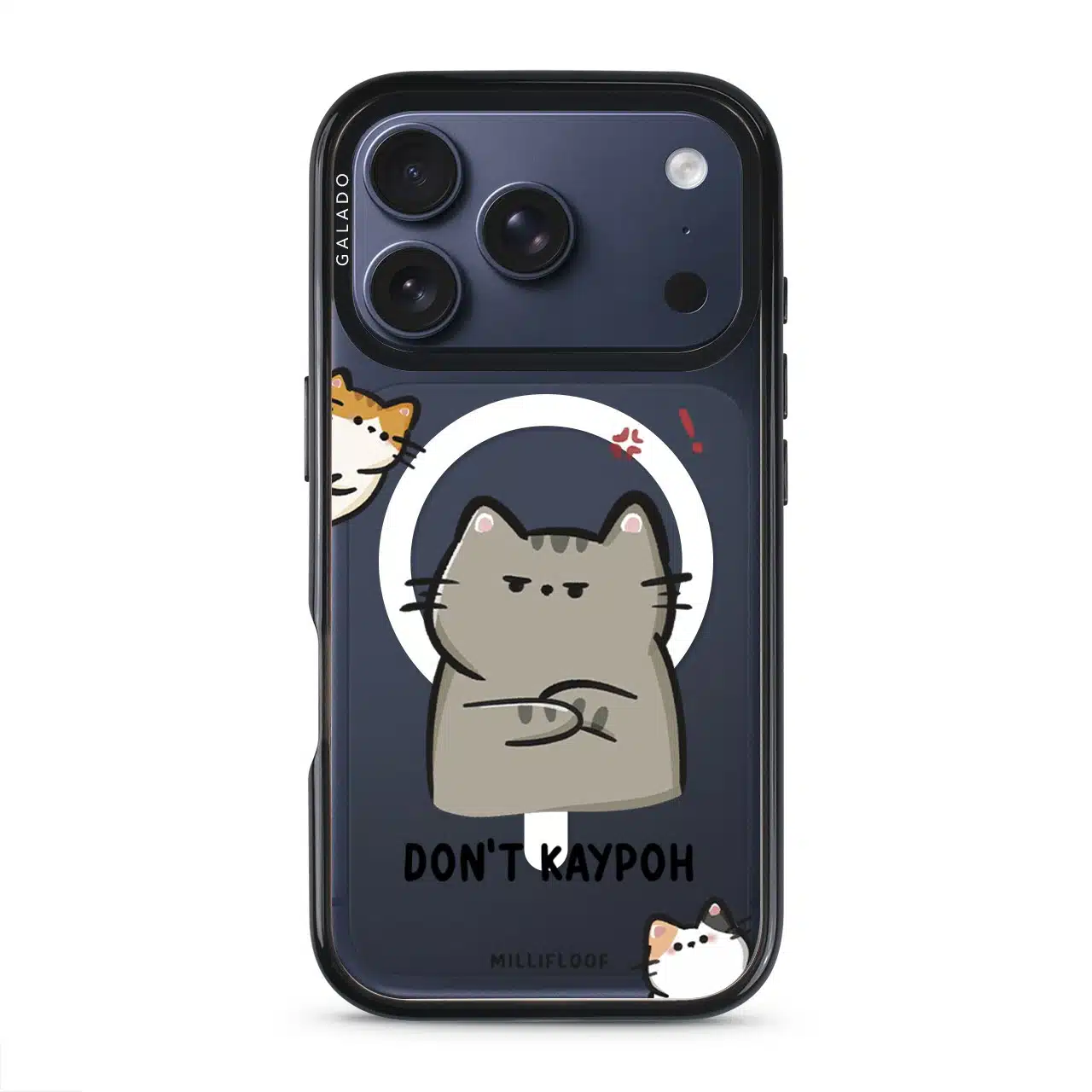 Don't Kaypoh phone case by Millifloof, an annoyed cat with a nosy cat peeking in