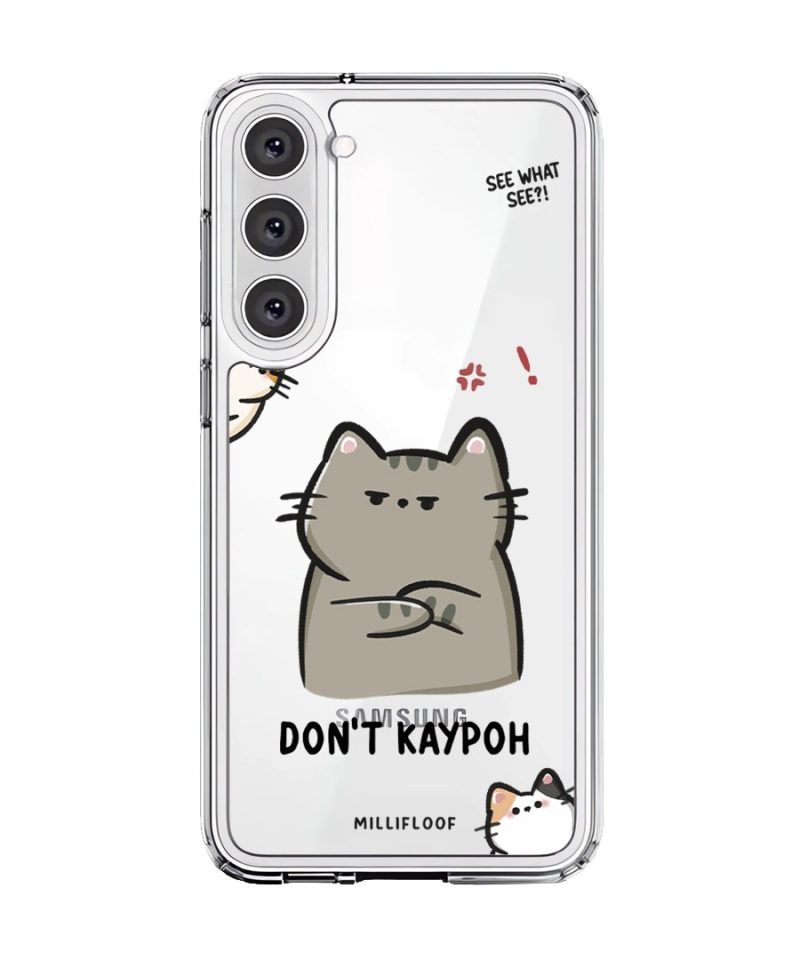 Don't Kaypoh phone case by Millifloof, an annoyed cat with a nosy cat peeking in