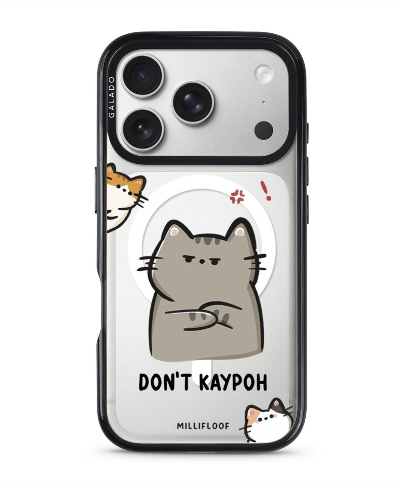 Don't Kaypoh phone case by Millifloof, an annoyed cat with a nosy cat peeking in