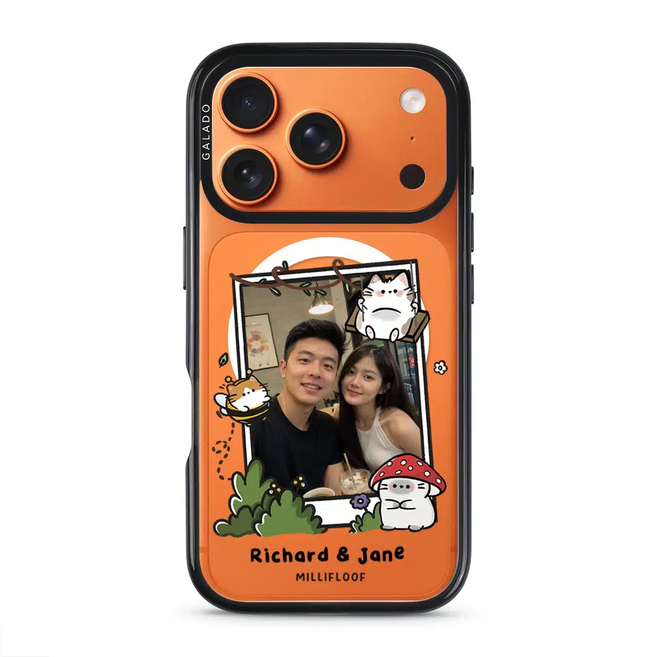 Garden Meows custom photo phone case by Millifloof, a framed picture surrounded by cats and toadstools