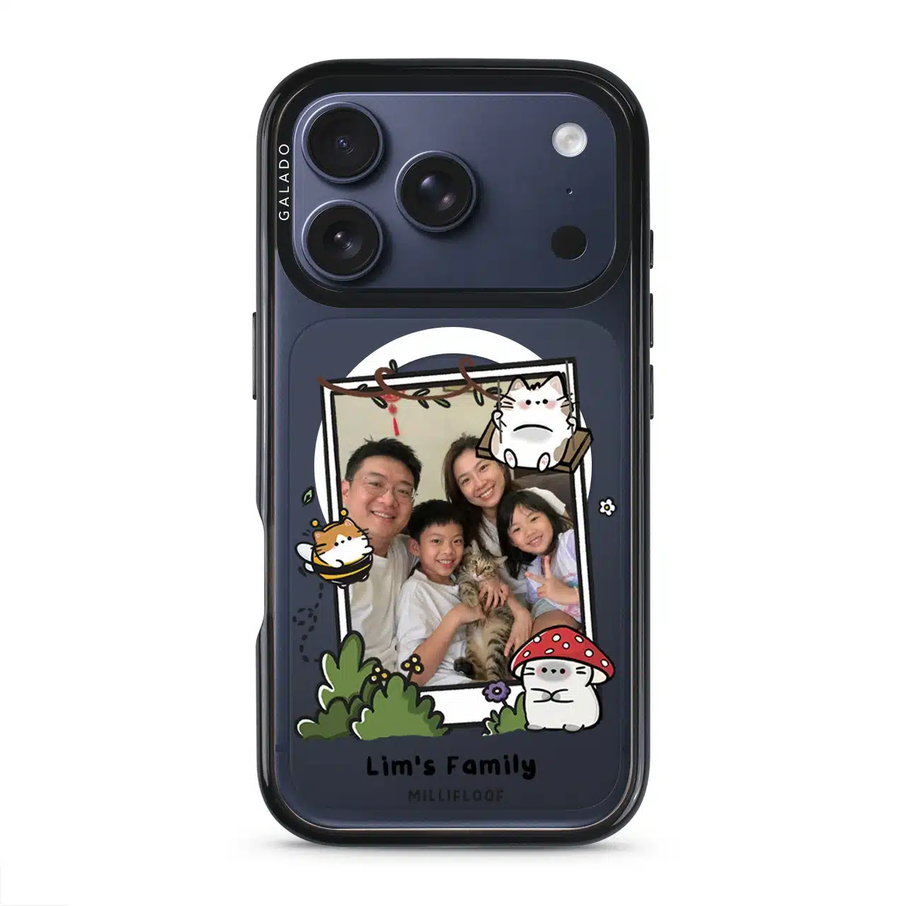 Garden Meows custom photo phone case by Millifloof, a framed picture surrounded by cats and toadstools