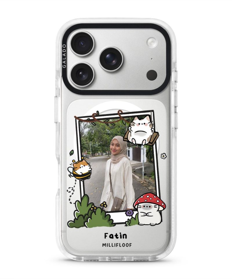 Garden Meows custom photo phone case by Millifloof, a framed picture surrounded by cats and toadstools