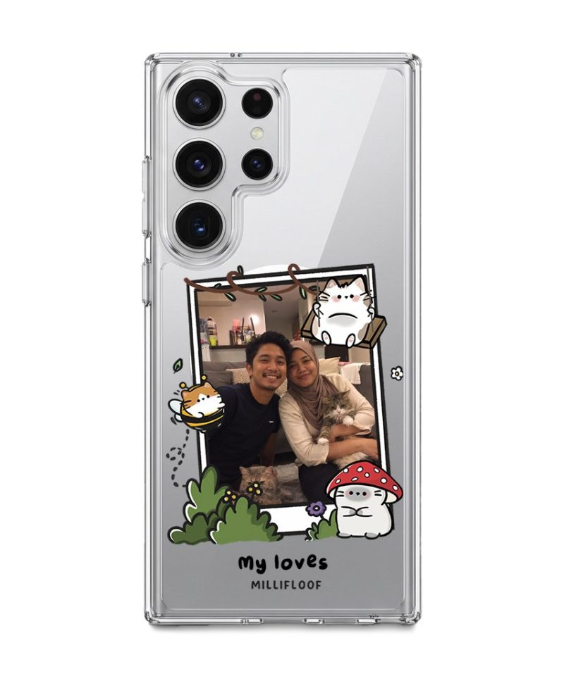 Garden Meows custom photo phone case by Millifloof, a framed picture surrounded by cats and toadstools