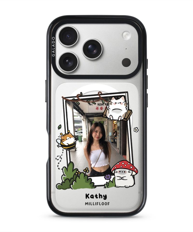 Garden Meows custom photo phone case by Millifloof, a framed picture surrounded by cats and toadstools