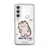 Nani The F*ck phone case by Millifloof, a cream cat with a plaster doing a double take