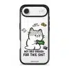 Not Paid Enough phone case by Millifloof, a tabby cat holding a banknote as coins float away