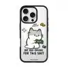 Not Paid Enough phone case by Millifloof, a tabby cat holding a banknote as coins float away
