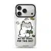 Not Paid Enough phone case by Millifloof, a tabby cat holding a banknote as coins float away