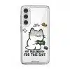 Not Paid Enough phone case by Millifloof, a tabby cat holding a banknote as coins float away