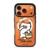 Snack First Think Later phone case by Millifloof, a white cat eating from a bag of chips