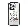 Tired Adult Club phone case by Millifloof, a white cat lying across a croissant
