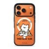 Tired Adult Club phone case by Millifloof, a white cat lying across a croissant