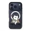 Tired Adult Club phone case by Millifloof, a white cat lying across a croissant