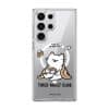 Tired Adult Club phone case by Millifloof, a white cat lying across a croissant