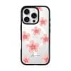 Petal Serenade phone case, soft coral watercolour blooms on a clear case with a personalised script name
