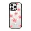 Petal Serenade phone case, soft coral watercolour blooms on a clear case with a personalised script name