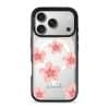 Petal Serenade phone case, soft coral watercolour blooms on a clear case with a personalised script name
