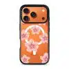 Petal Serenade phone case, soft coral watercolour blooms on a clear case with a personalised script name