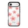 Petal Serenade phone case, soft coral watercolour blooms on a clear case with a personalised script name