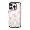 Sakura Whisper phone case, pink cherry blossoms on a clear case with a personalised script name