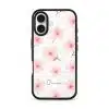 Sakura Whisper phone case, pink cherry blossoms on a clear case with a personalised script name