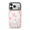 Sakura Whisper phone case, pink cherry blossoms on a clear case with a personalised script name