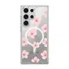 Sakura Whisper phone case, pink cherry blossoms on a clear case with a personalised script name